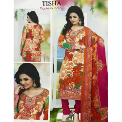 Tisha Cotton Printed Churidar Suits, T48002